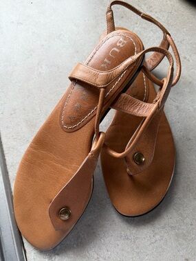 Burberry Stylish Brown Women's Leather Slingback Sandals
